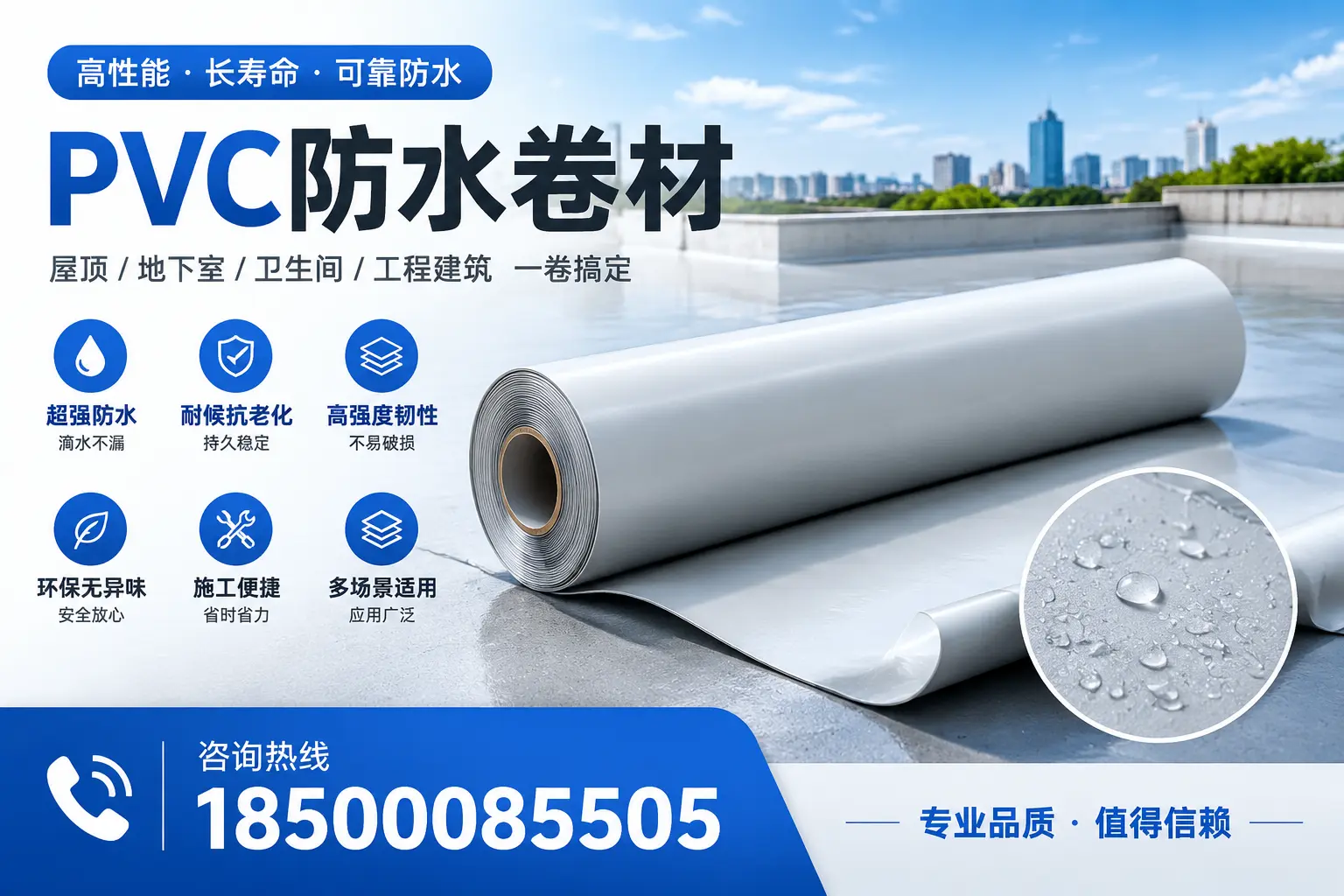 PVC防水卷材的防水效果评测，适合常德的科学依据